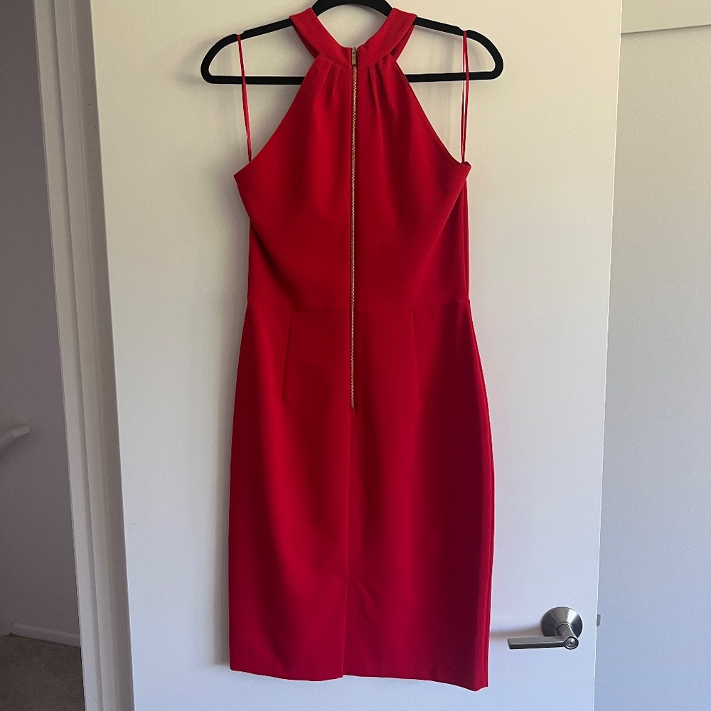 Nordstrom Red Halter Midi Dress - Picture 2 of 2